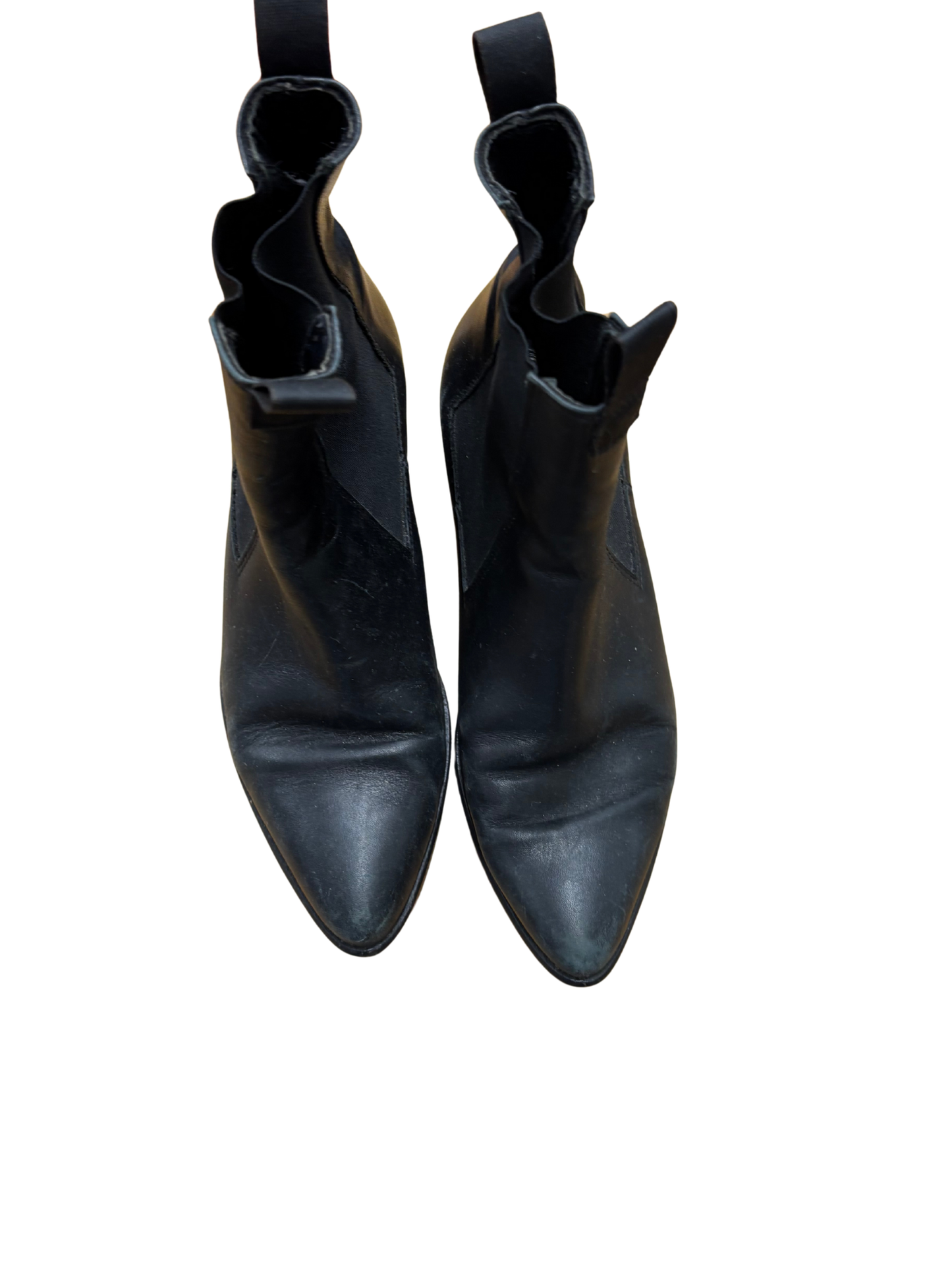 Black Low Heel Pointy Toe Boot