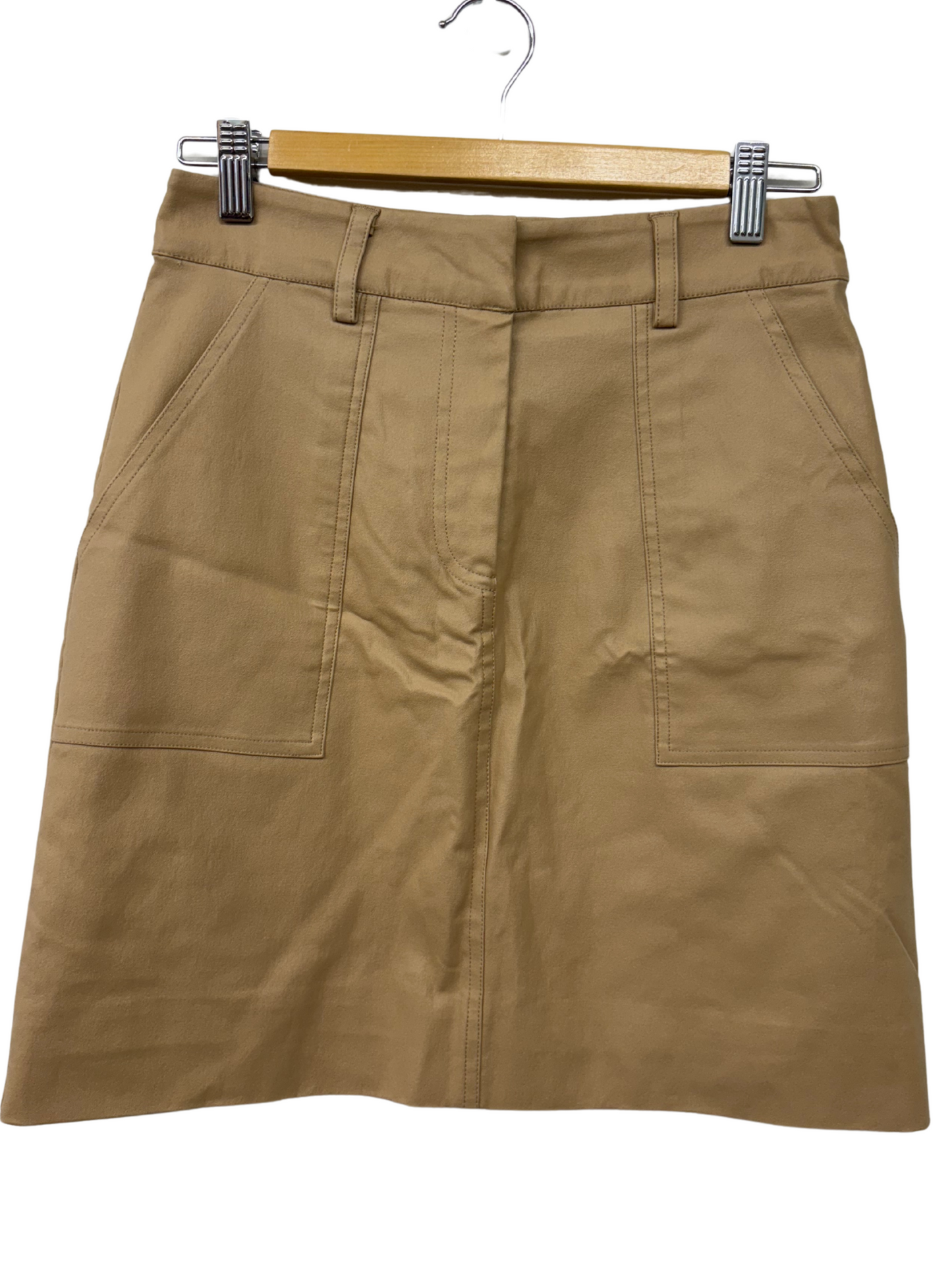 Beige High Waisted Above Knee Length Dress