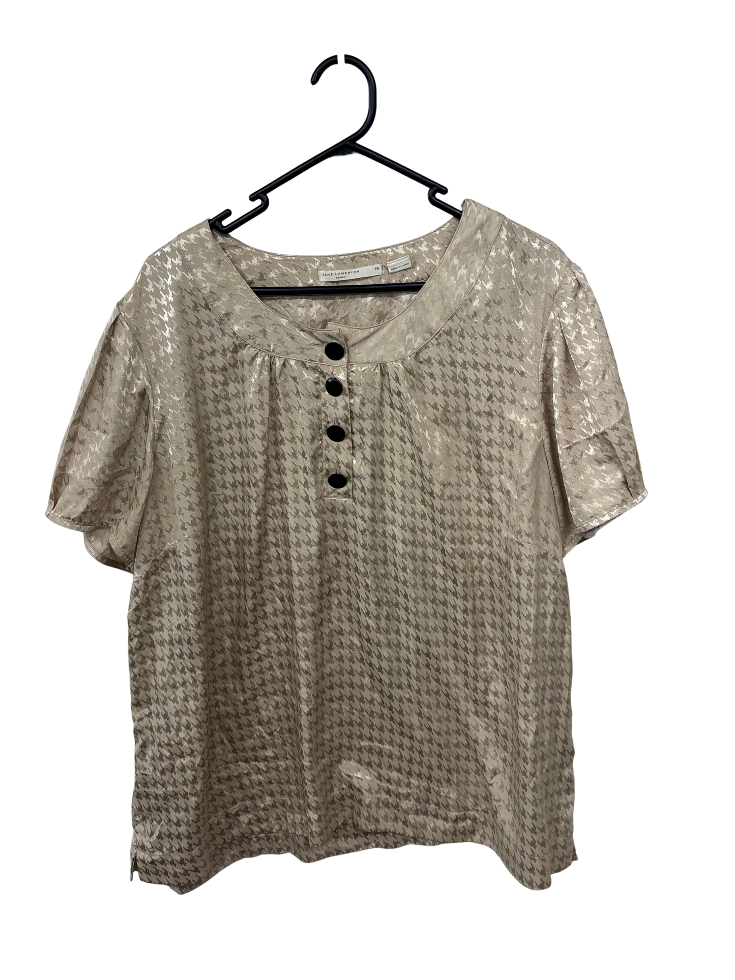 Gold/Beige Houndstooth Slinky Top