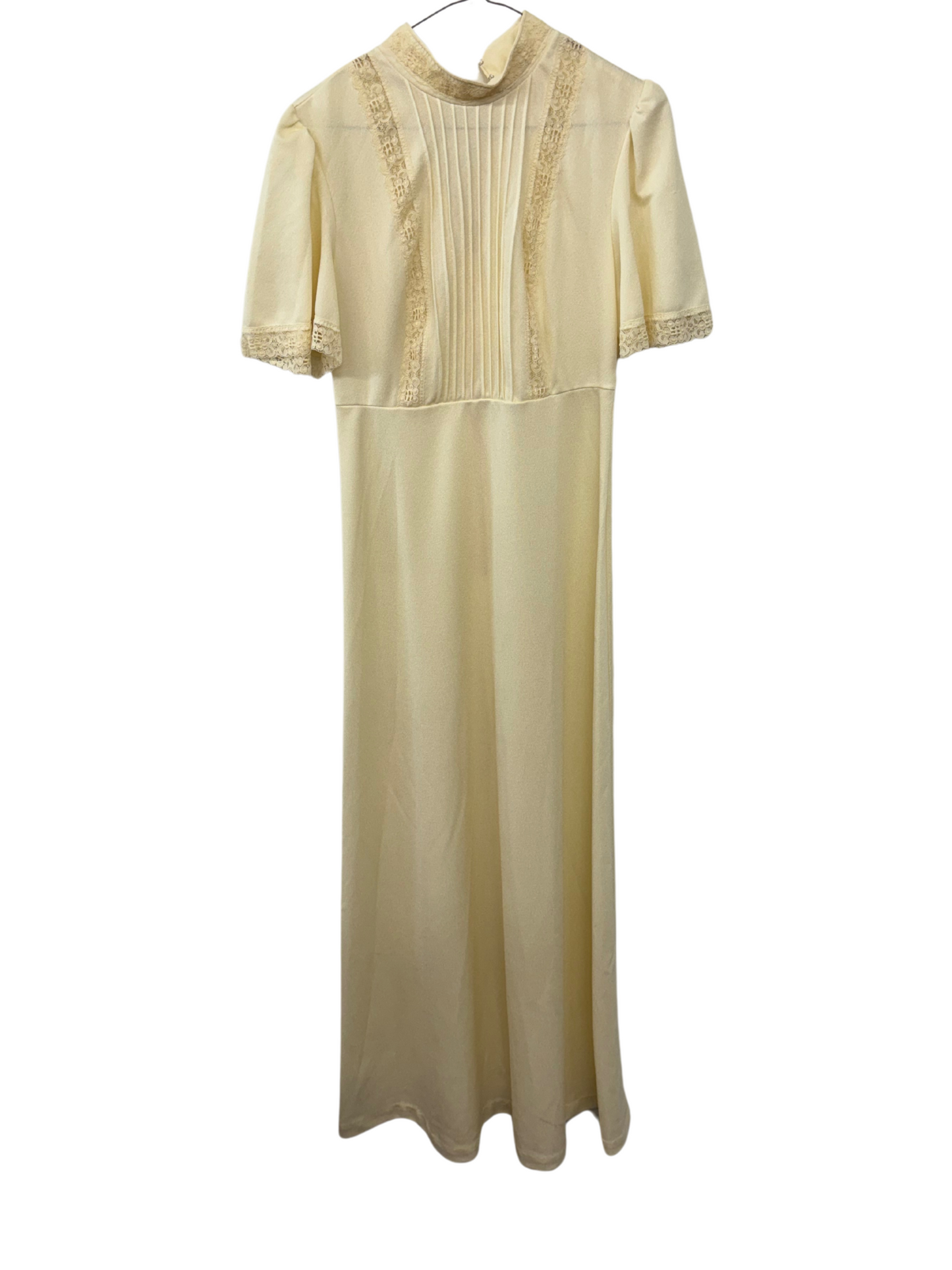 Vintage Cream Short Sleeve Maxi Dress