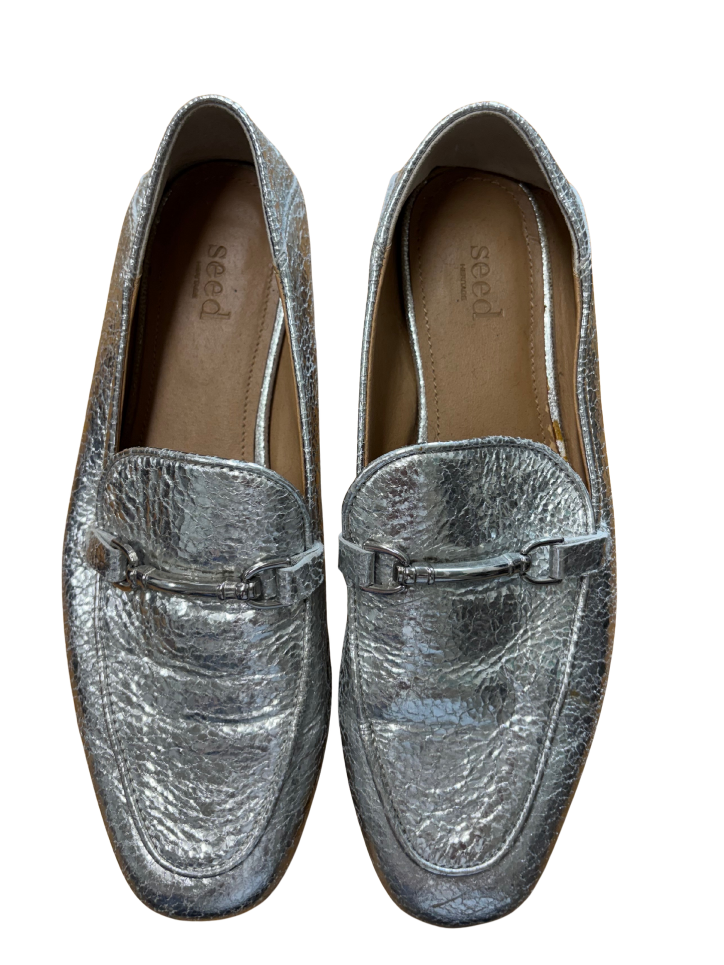 Silver Crackle Loafers