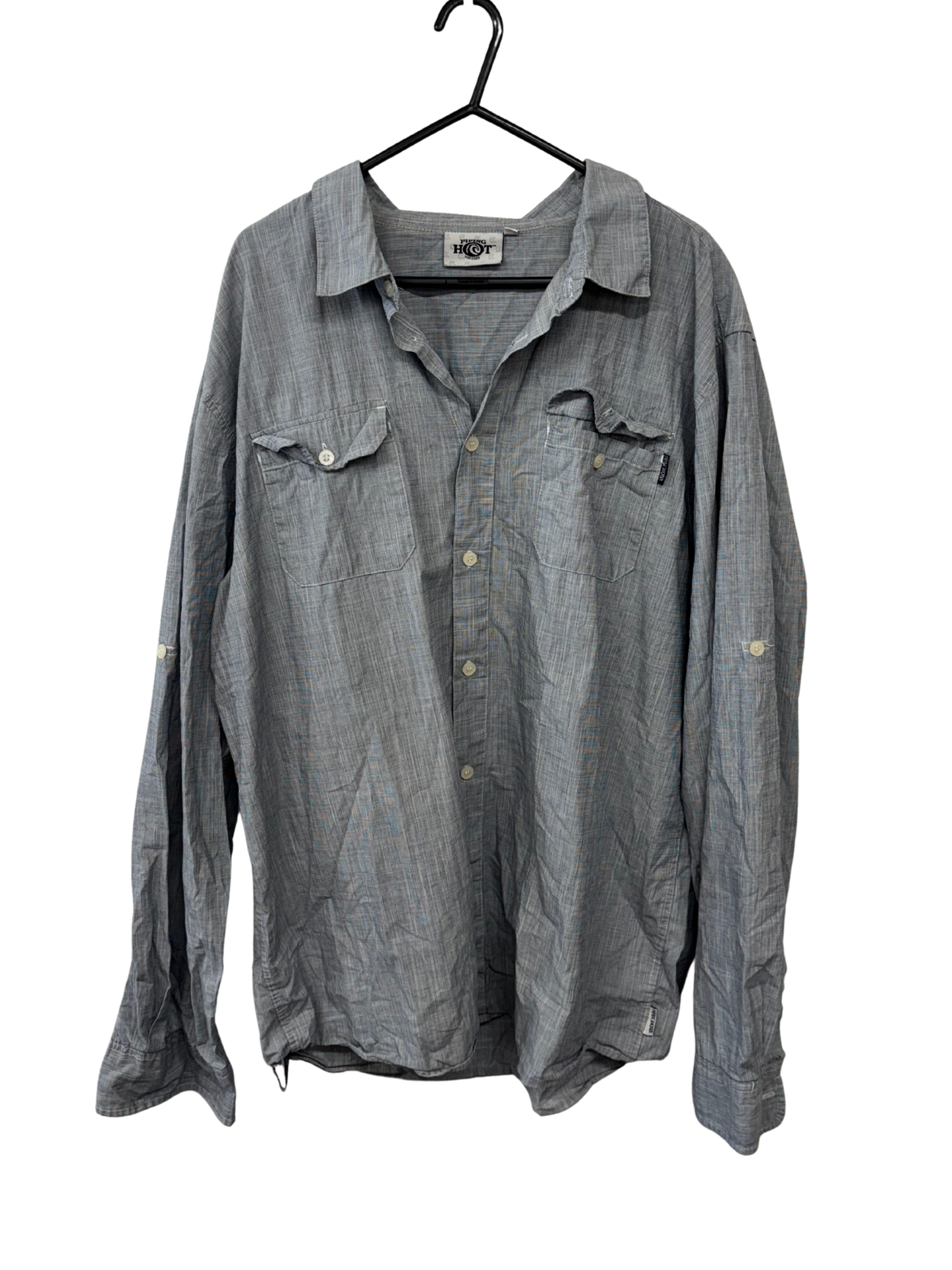 Light Grey Long Sleeve Button Up Shirt
