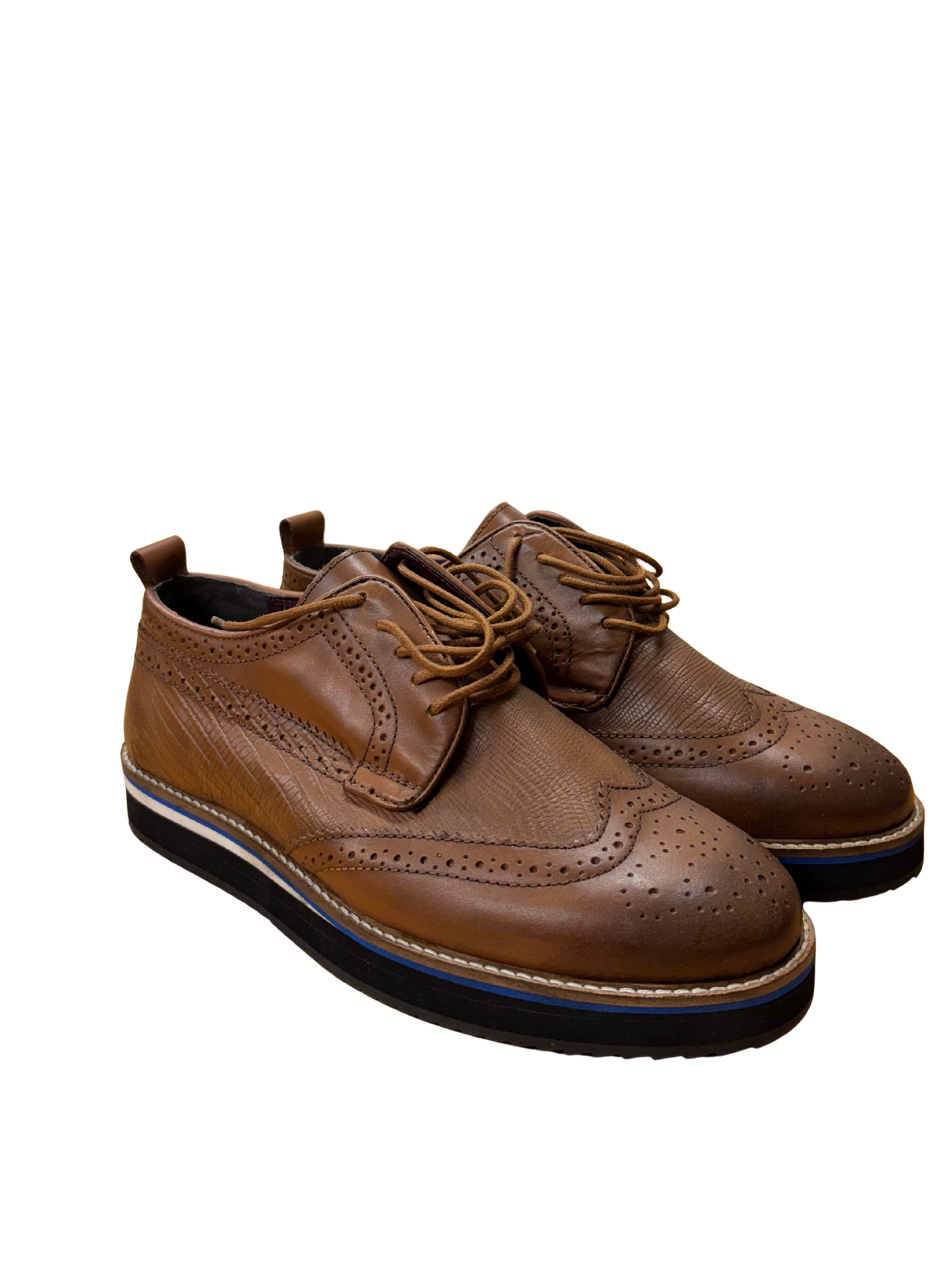 Light Brown Laceup Flatform Brogues