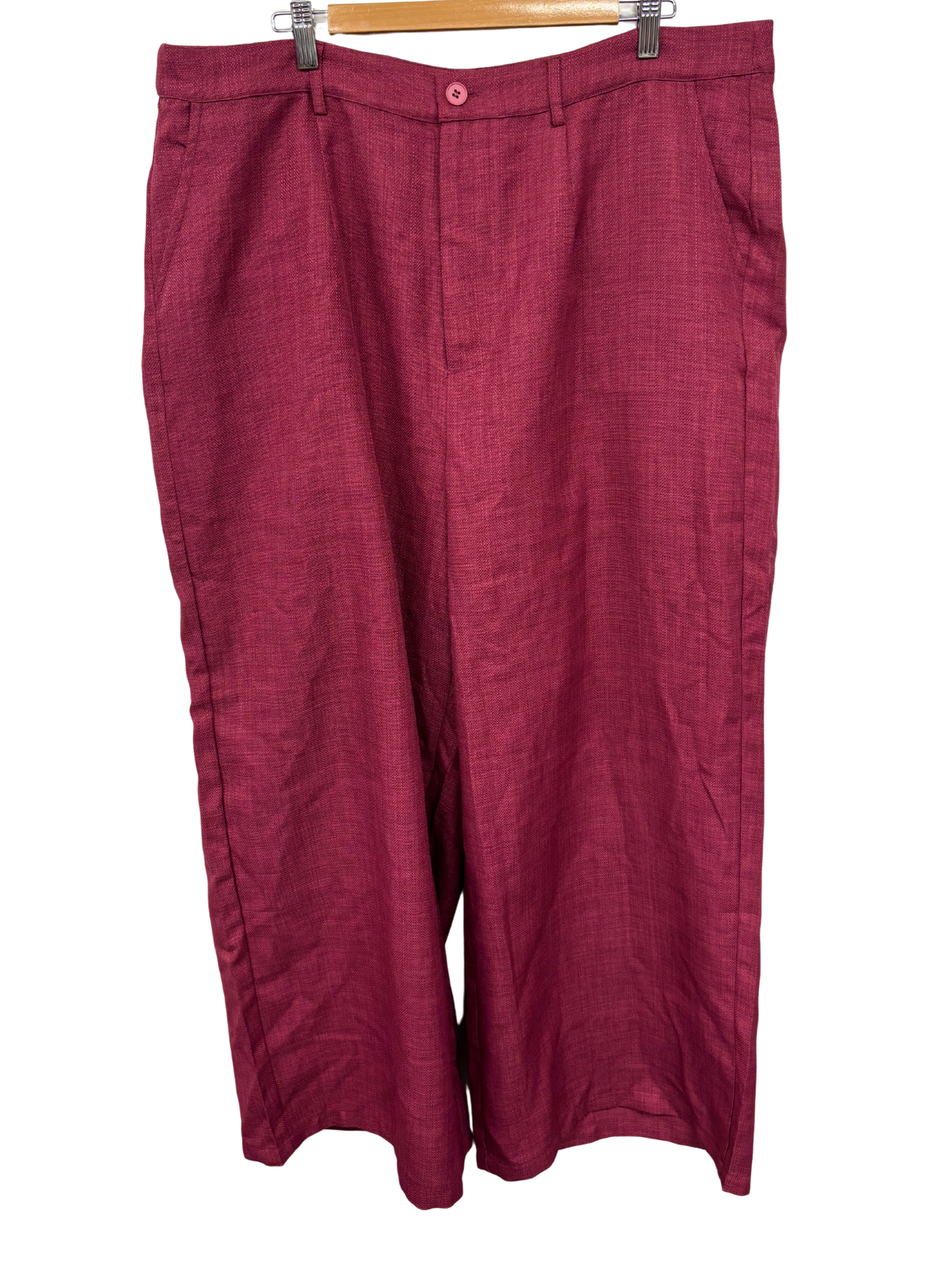 Maroon High Waisted Wide Leg Pants