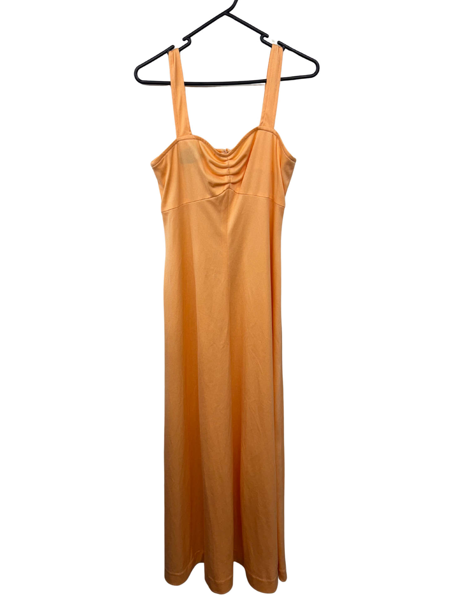 Vintage Peach Orange Thin Strap Maxi Dress