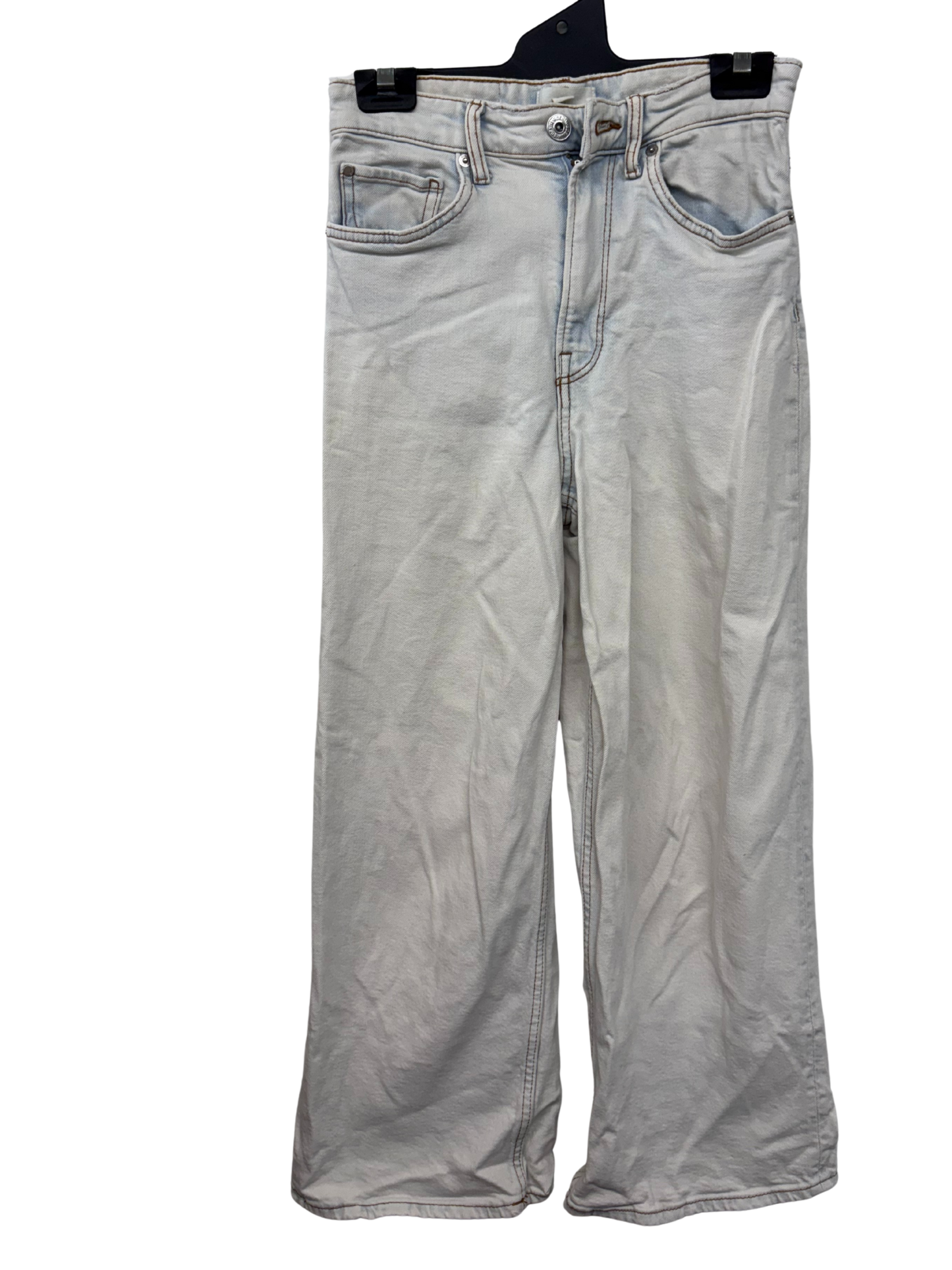 White High Waisted Wide Leg Jeans