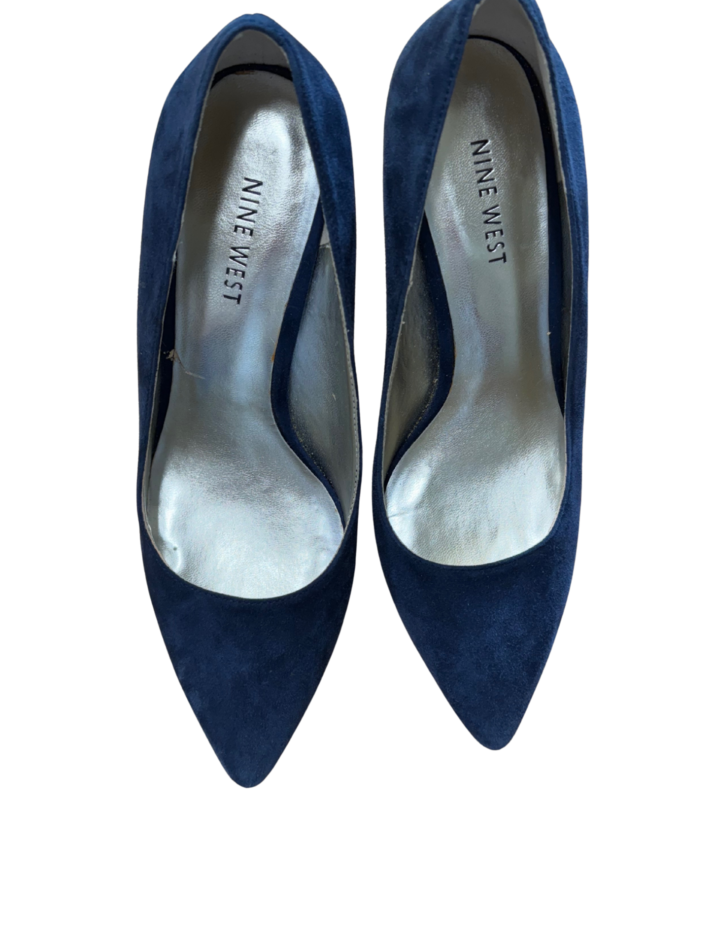 Dark Blue Suede Block Heel