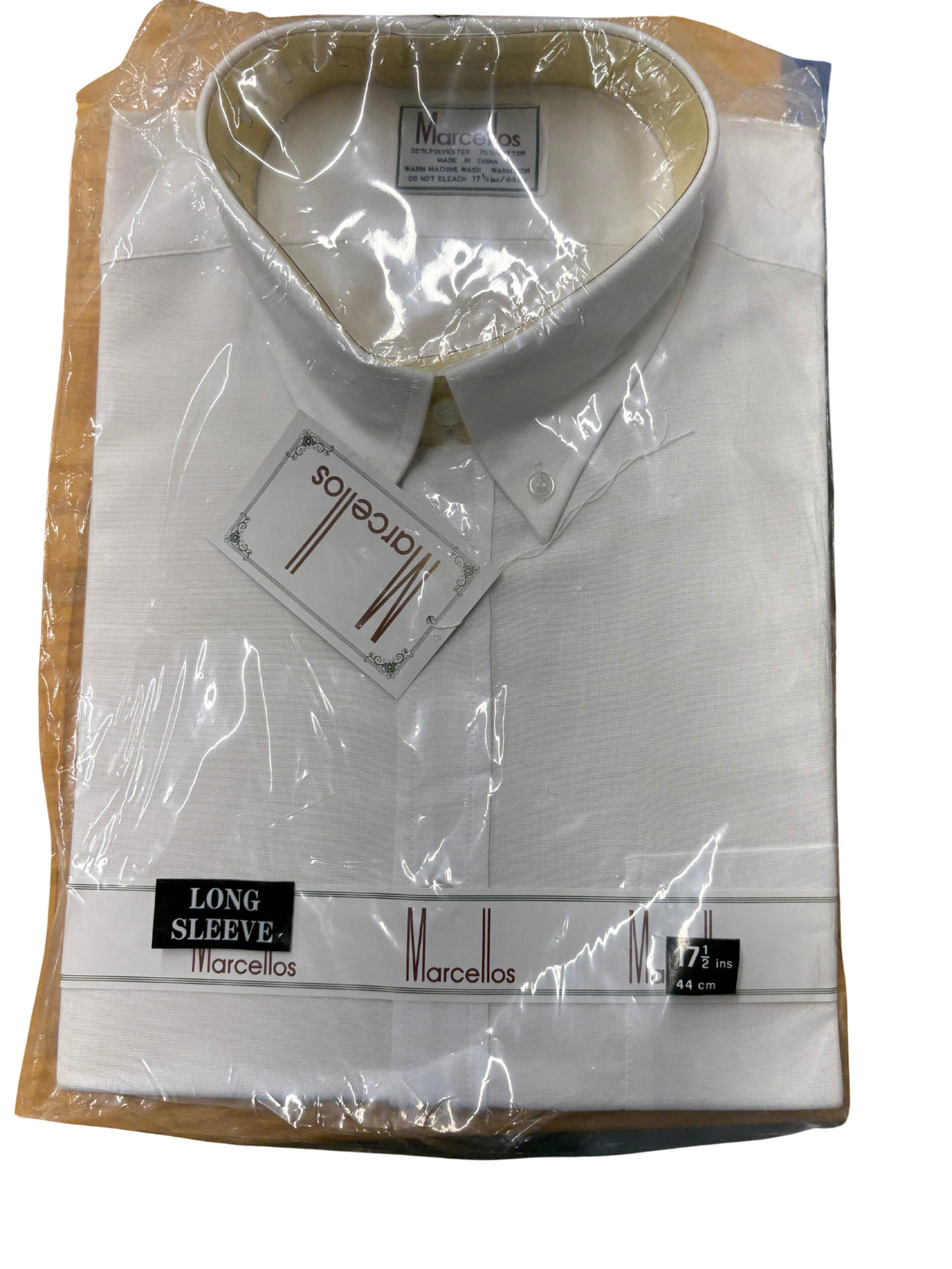 Vintage White Men's Long Sleeve Button Up Shirt