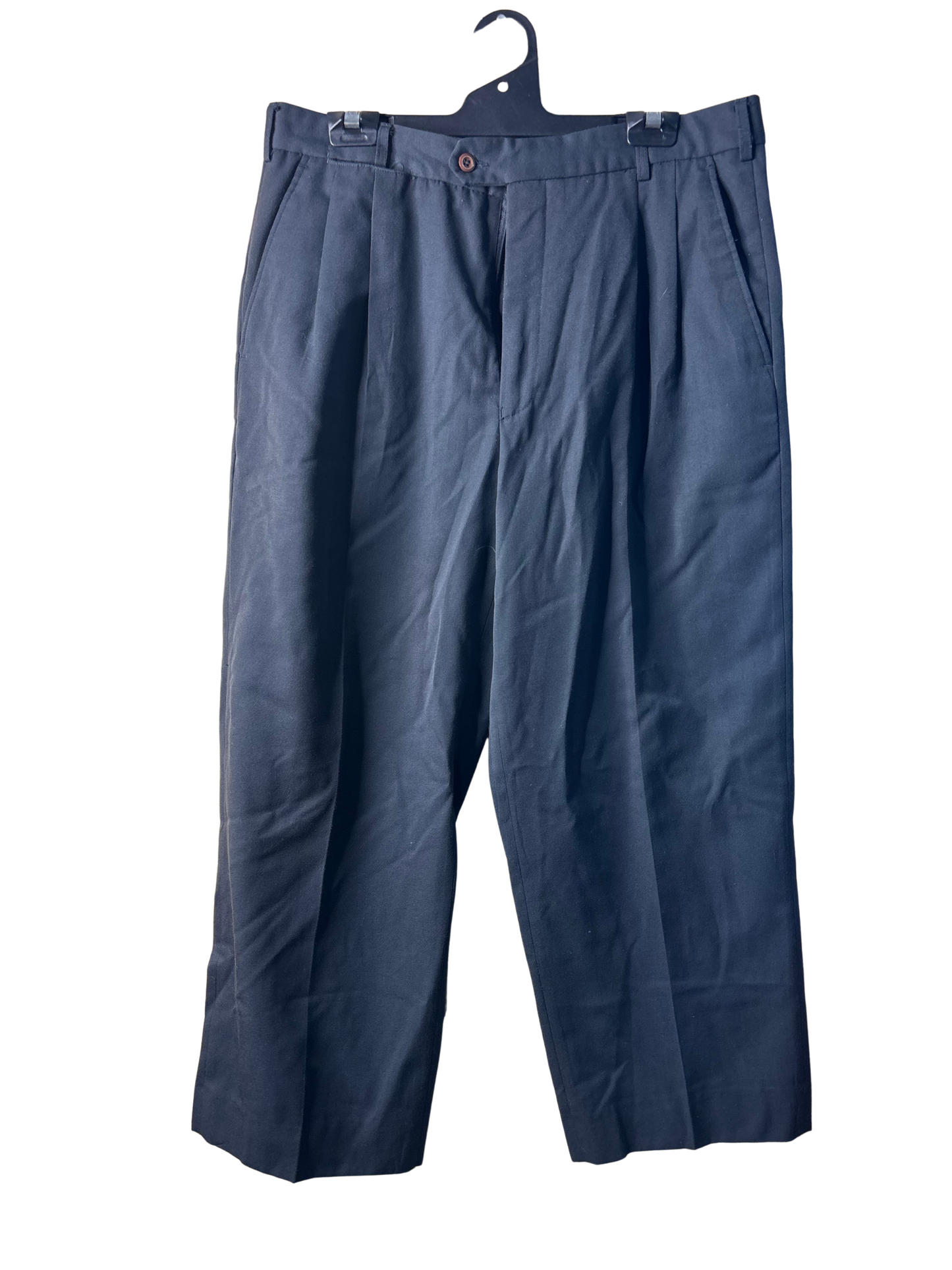 Vintage Dark Grey Wide Leg Ankle Length Business Pants