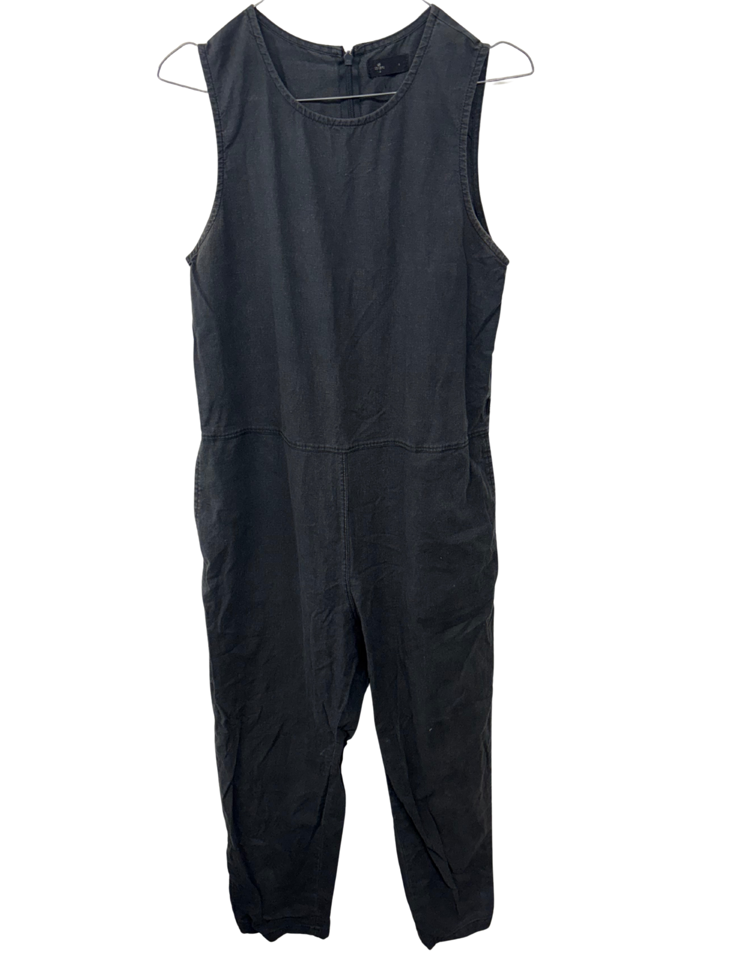 Grey Washed Sleeveless Jumpsuit