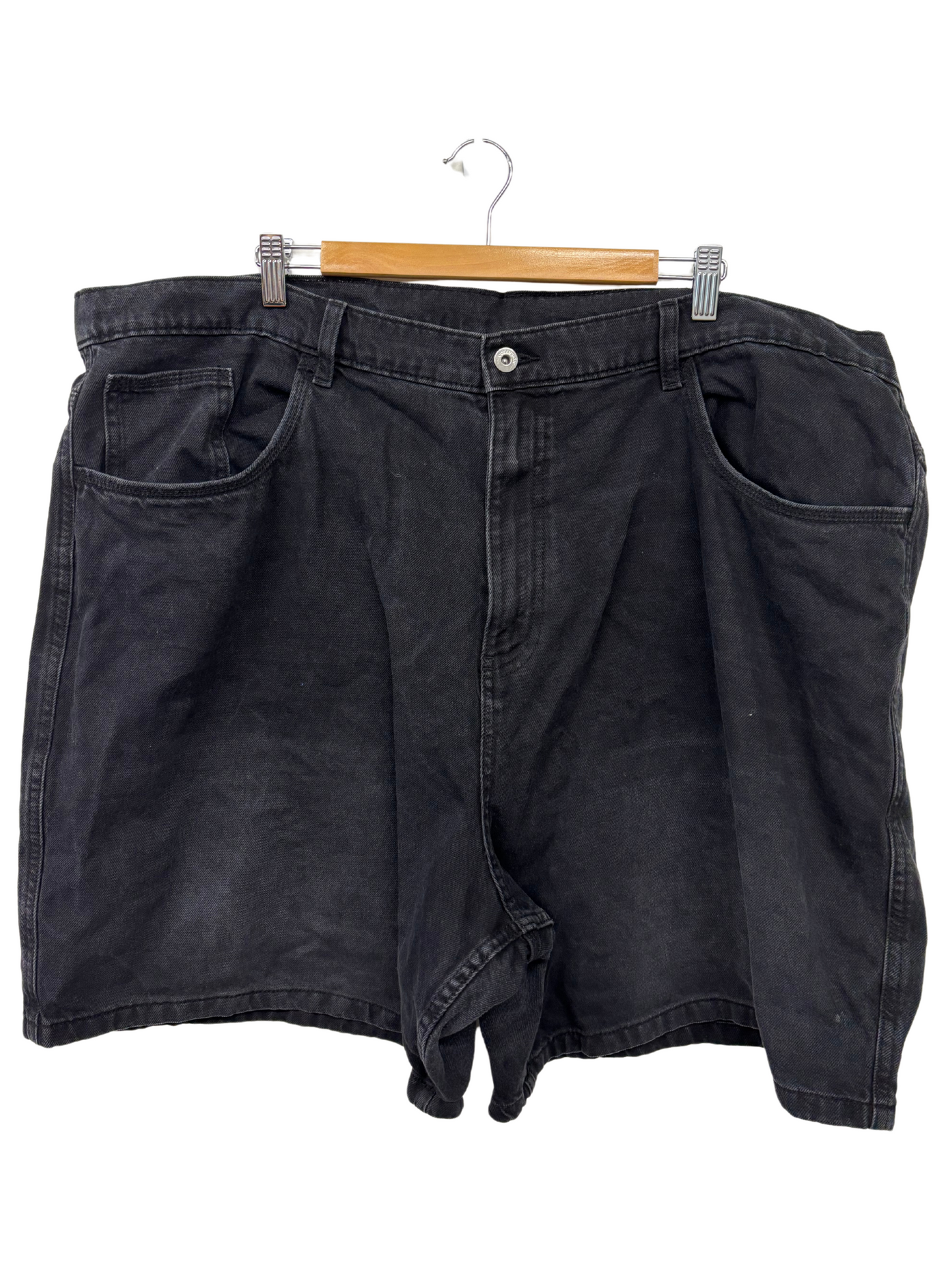 Black Mid Rise Denim Shorts