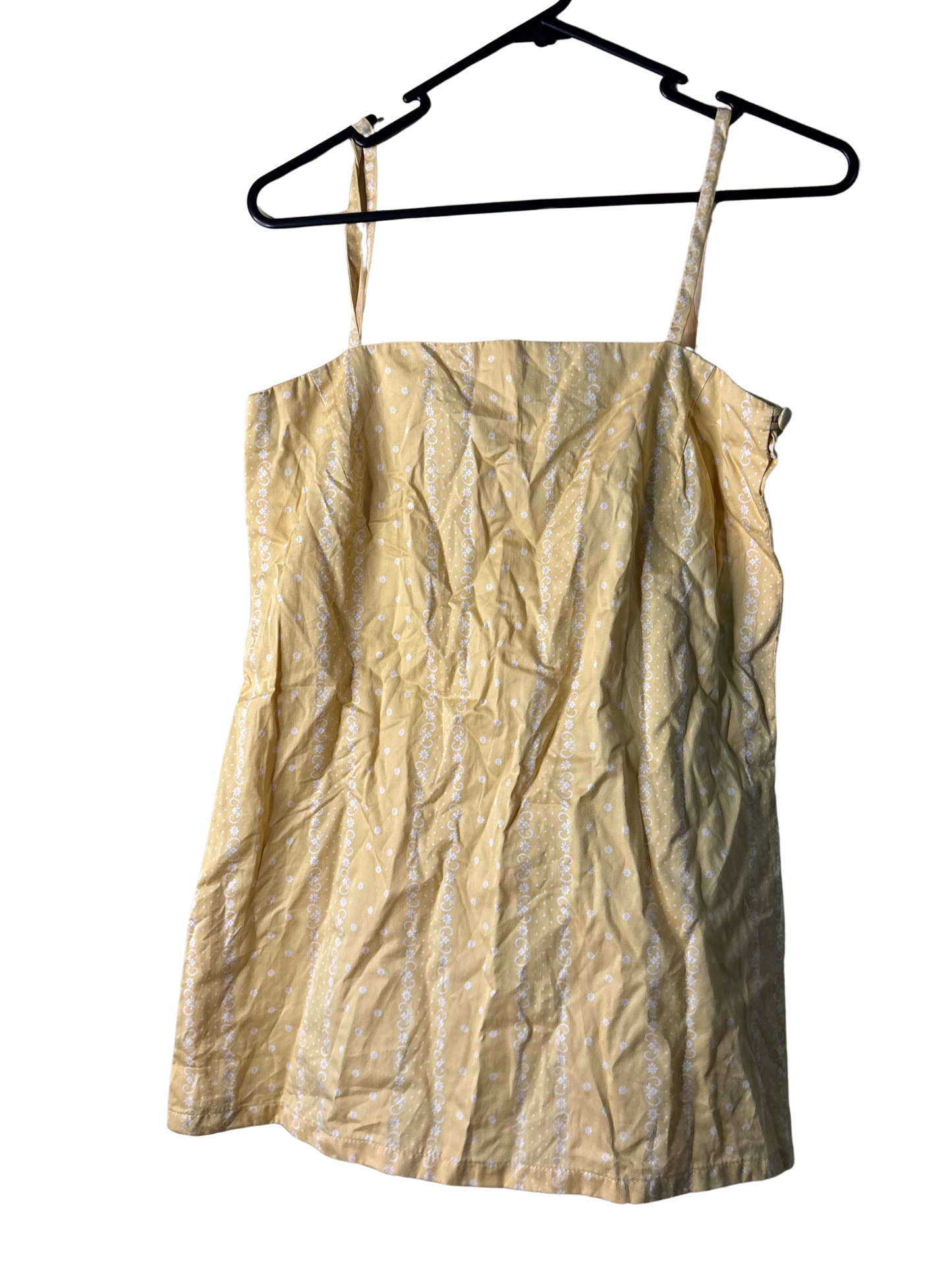 Yellow & White Floral Strappy Top