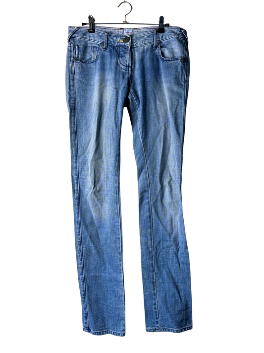 00s Light Blue Denim Low-Rise Fitted Jeans