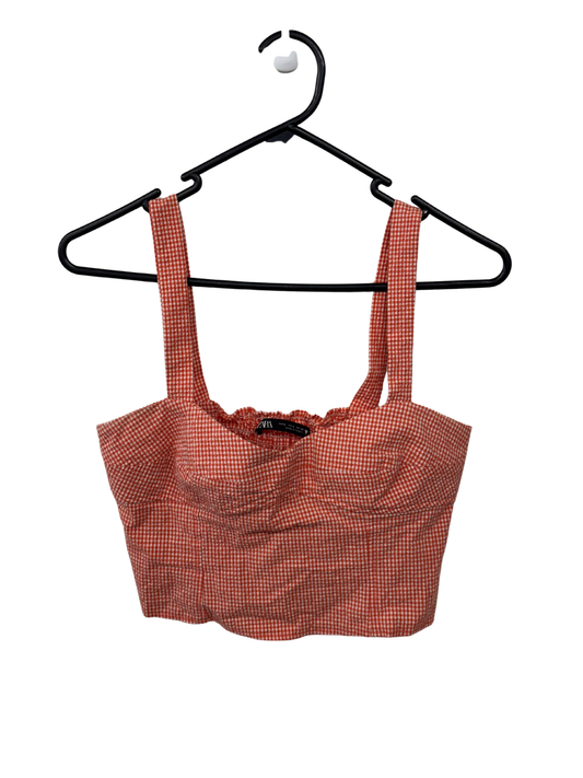 Red & White Check Strappy Crop Top