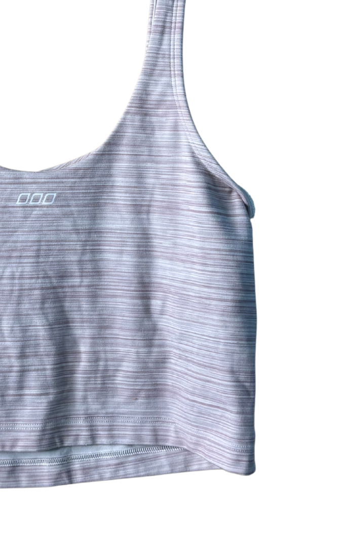 Pink & White Marle Sports Bra Crop Top