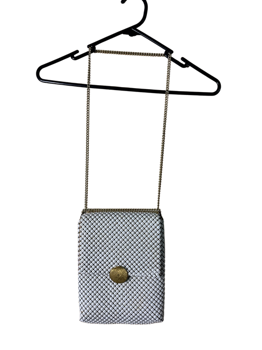 Vintage Cream Glomesh Bag with Gold Chain