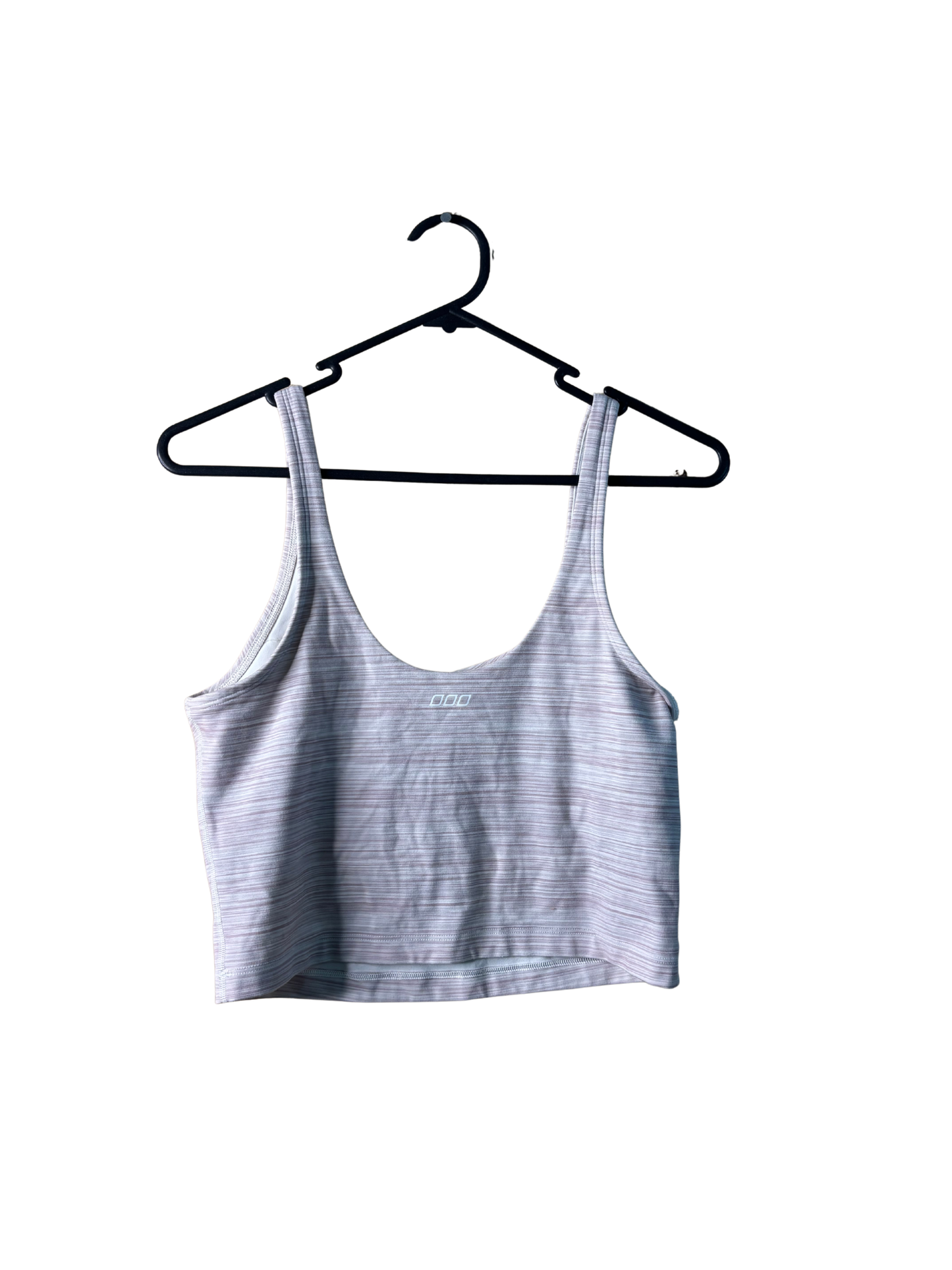Pink & White Marle Sports Bra Crop Top