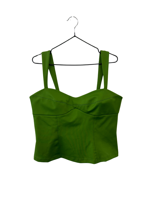 Green Bodice Zip Up Top