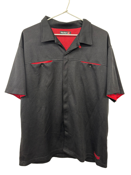 00s Black Short Sleeve Button Up Shirt