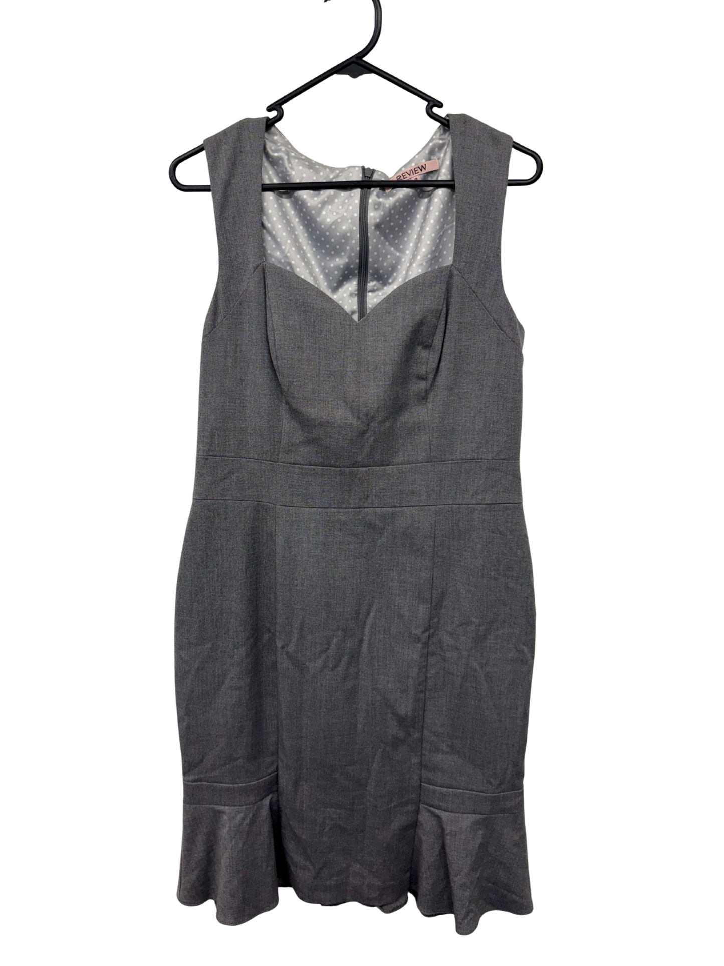 Grey Sleeveless Knee Length Dress