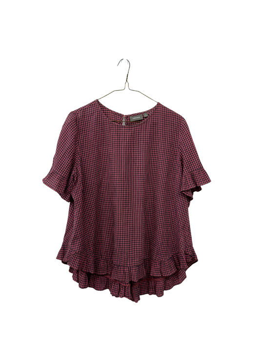 Pink & Grey Oversized Gingham Blouse