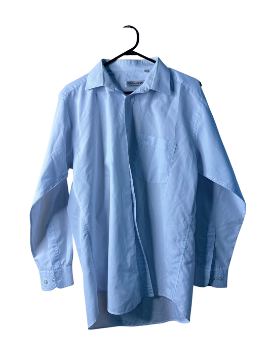 Light Blue Striped Long Sleeve Button Up Shirt