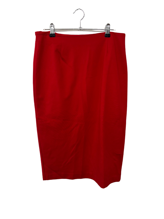 Vintage Red Knee Length Pencil Skirt