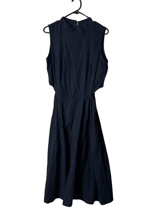 Black Sleeveless Cutout Midi Dress