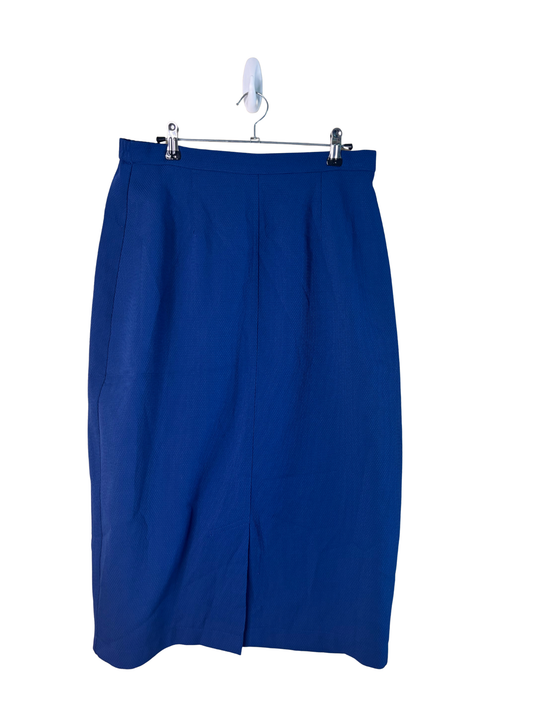 Vintage Dark Blue Pencil Knee Length Skirt