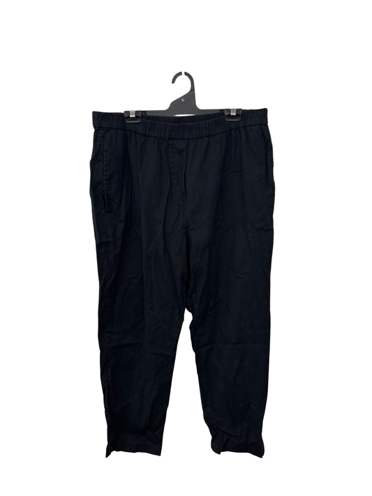 Black Tapered Elastic Waist Pants