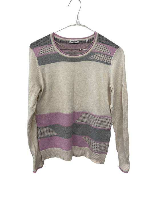 Cream, Grey, Pink Long Sleeve Knit Jumper