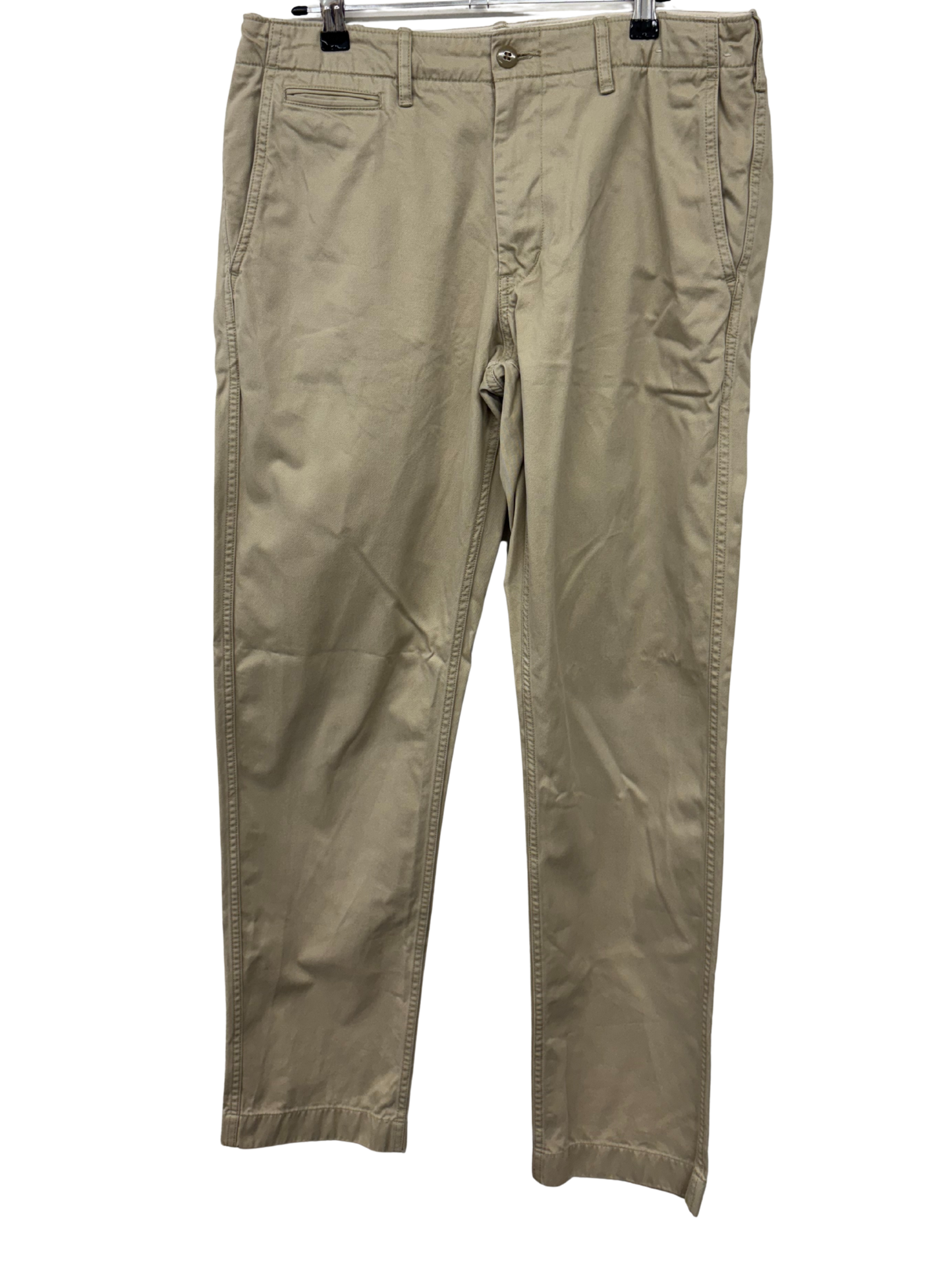 Beige High Waisted Straight Leg Pants