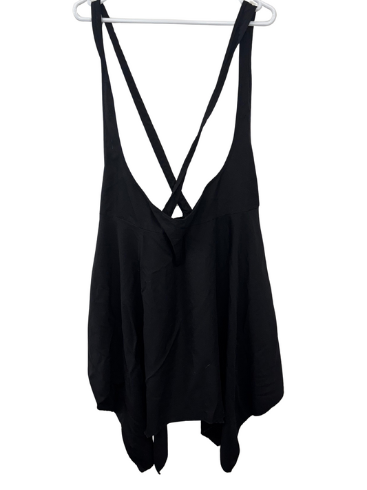 Black Asymmetrical Pinafore Dress