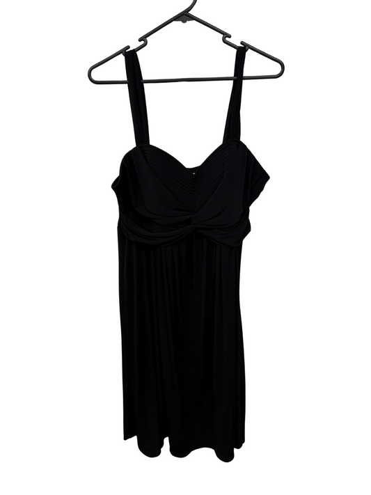 00s Black Strappy Twist Bust Dress