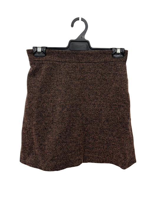 Orange & Black Chevron Short Skirt