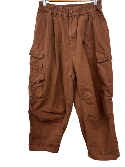 Brown High Waisted Cargo Pants