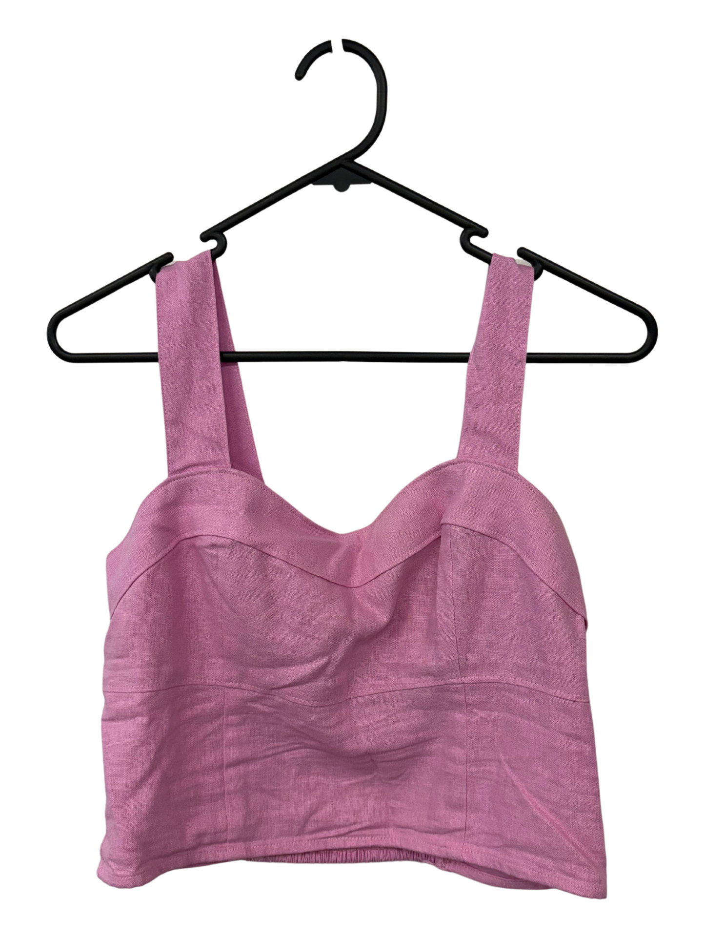 Pink Strappy Crop Top with Panels