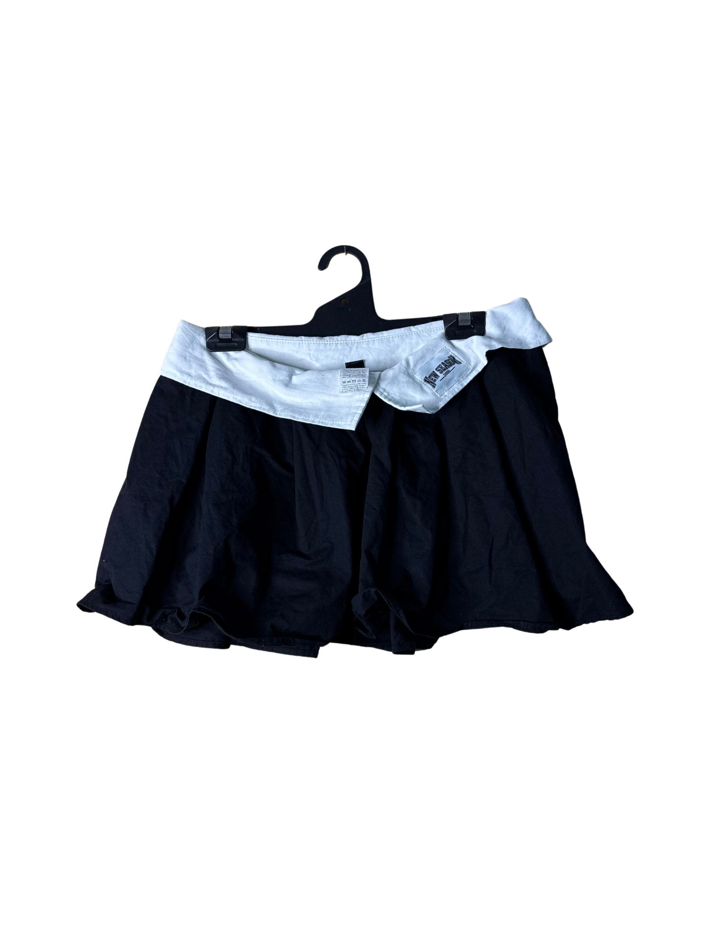 Black & White Fold-Over Mini Skirt