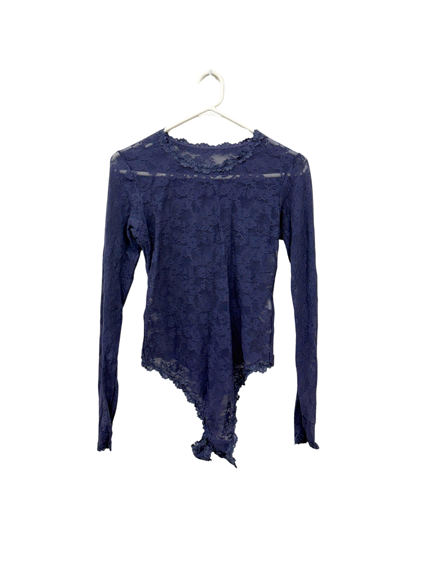 Navy/Purple Lace Long Sleeve Bodysuit