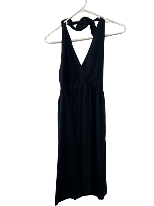 Black Halter Knee Length Dress