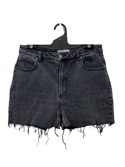 Black Highwaisted Raw Hem Denim Shorts #12