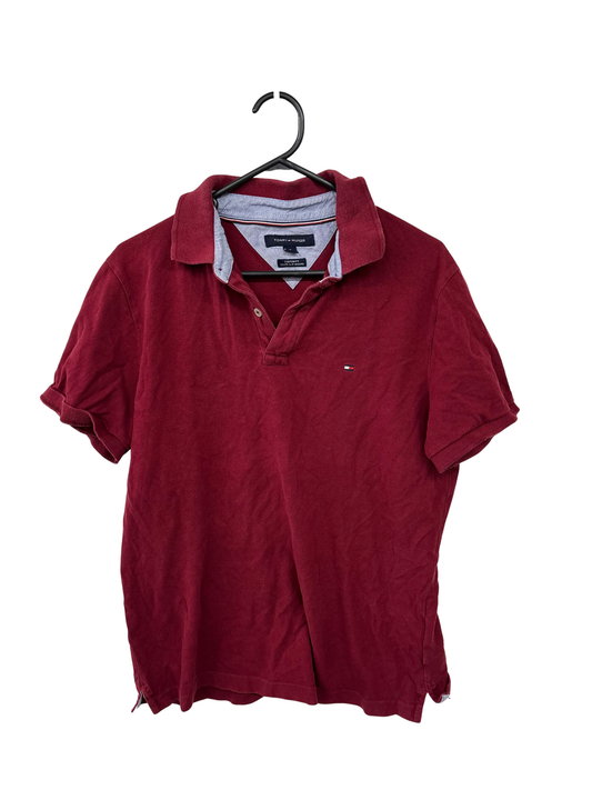 Maroon Short Sleeve Polo Shirt with Embroidered Logo