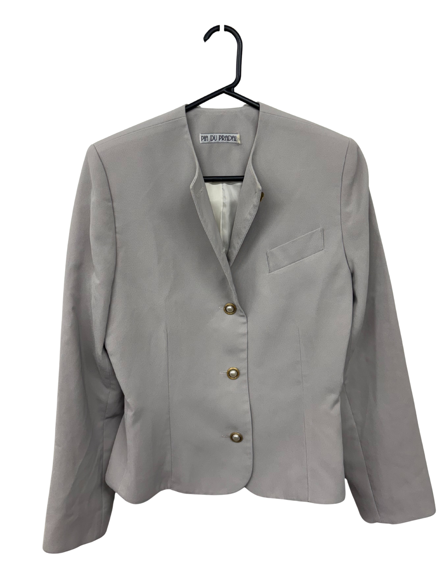 Vintage Grey Jacket with Pearl Buttons