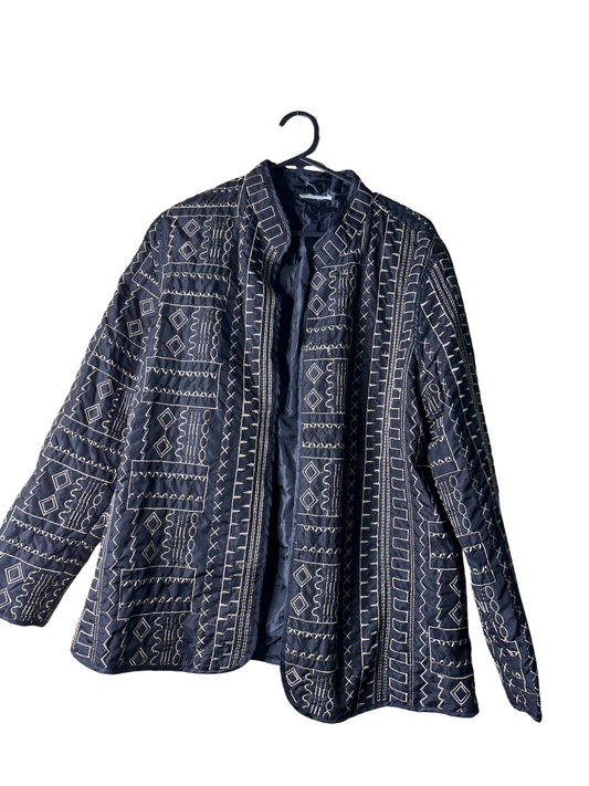 Vintage Black Jacket with Gold Embroidery