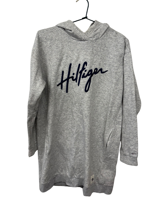 Grey Hoodie with Blue Embroidered Logo