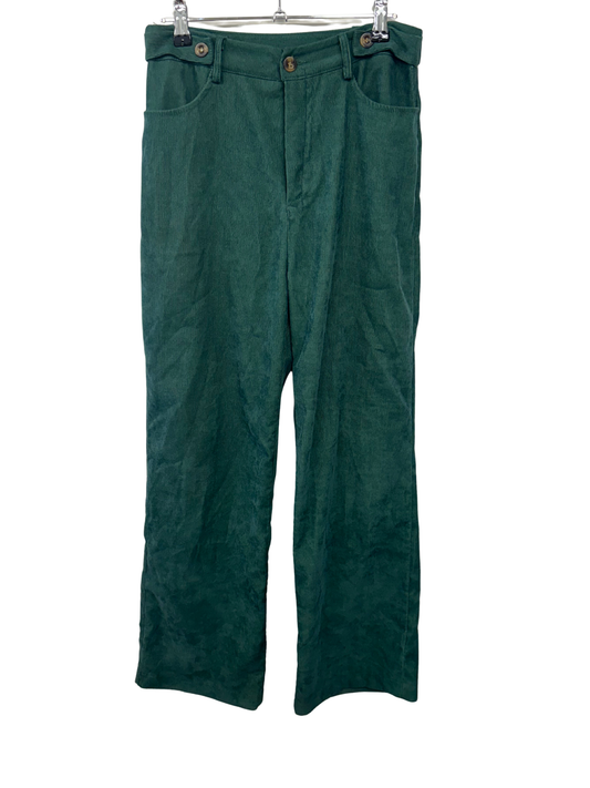 Dark Green Corduroy Wide Leg Pants