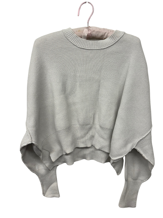 White Crop Jumper with Exposed Seams