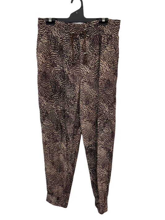 Brown & Cream Animal Print Tapered Pants