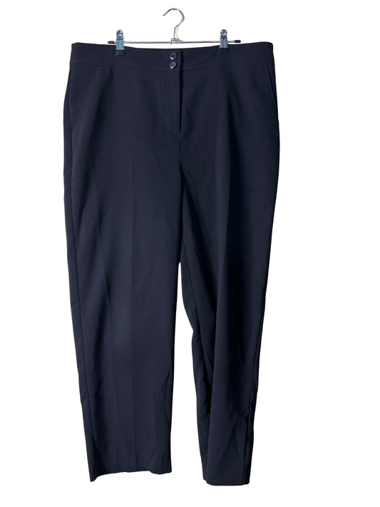 Black Mid-Rise Straight Leg Business Pants