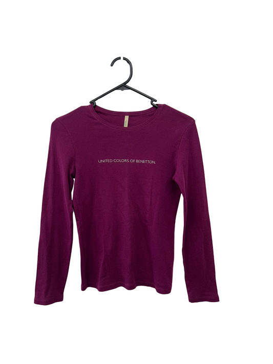 Purple Long Sleeve Top with Writing